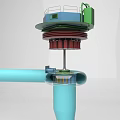 turbine mixed flow turbine guide vane with animation 3d model