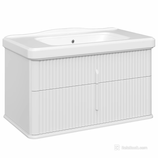 Modern White Washbasin Vanity Cabinet With Storage And Sleek Design 3d model 