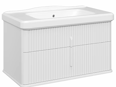 Modern White Washbasin Vanity Cabinet With Storage And Sleek Design 3d model