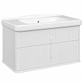 Modern White Washbasin Vanity Cabinet With Storage And Sleek Design