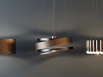 Modern Pendant Lights Featuring Contemporary Metallic Designs And Sleek Geometric Shapes 3d model