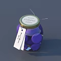 Commercial Equipment Purple Glass Jar With Gold Lid And VIVAPRIS Sweets Label