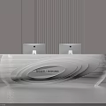 Stylish Modern Striped Reception Desk For SHENGLI MACHINERY Office With Computer Monitors