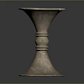 Rustic Stone Textured Candlestick For Home Decor With Elegant Base Design 3d model