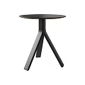 Modern Minimalist Black Coffee Table With Round Top And Three Legged Design 3d model