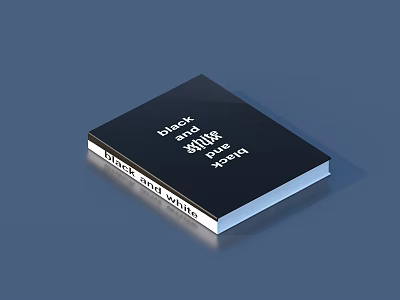 Black Cover Book With White Typography And Hardcover Design Elements 3d model