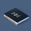 Black Cover Book With White Typography And Hardcover Design Elements 3d model
