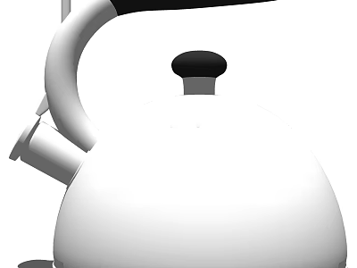 White Kitchen Kettle With Black Handle And Modern Stylish Design For Home Use 3d model