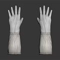 Elegant White Long Sleeve Gloves With Knitted Design And Fashionable Accessory Look