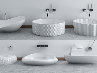 Modern wash basin wash table tray 3d model