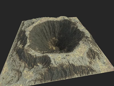 Garden Landscape Rock Formation With Circular Crater Design And Natural Stone Textures 3d model
