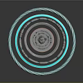 Natural Concentric Rings With Blue White Stripes And Intricate Central Pattern