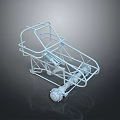 Sturdy Metal Frame Utility Cart With Wheels For Home Daily Use