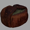 Brown Furry Winter Hat With Soft Green Lining And Cozy Warm Design