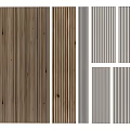 Decorative Wooden Slat and Gray Brown Textured Wall Panels for Interior Home Design