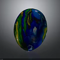 Colorful Decorative Sphere With Swirling Blue Green Yellow Patterns For Modern Interior Decoration