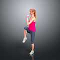Woman In Pink Tank Top Doing Leg Lift Exercise With Dark Leggings And White Shoes
