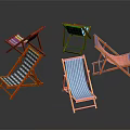 Colorful Striped Deck Chairs With Foldable Design In Various Hues For Outdoor Use