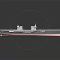 Aircraft Carrier Model Featuring Silver Deck Runway Red Bottom And Detailed Structure 3d model