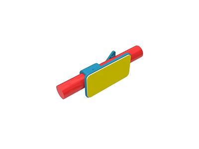 Multi Colored Equipment With Red Tubular Body Yellow Plate And Blue Components 3d model