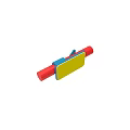 Multi Colored Equipment With Red Tubular Body Yellow Plate And Blue Components