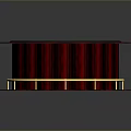 Red And Green Casino Gaming Table With Curved Desktop Red Frame Green Surface And Gold Railings