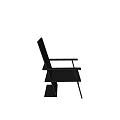 Modern Black Minimalist Leisure Chair With Armrests And Geometric Structure