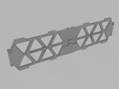 Gray Structural Industrial Metal Frame With Geometric Triangular Hexagonal Cutouts 3d model