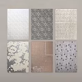 Square Rugs Featuring Geometric Floral Patterns And Woven Textures In Neutral Tones 3d model