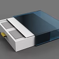 Modern Household Storage Box With White Drawer And Transparent Blue Lid