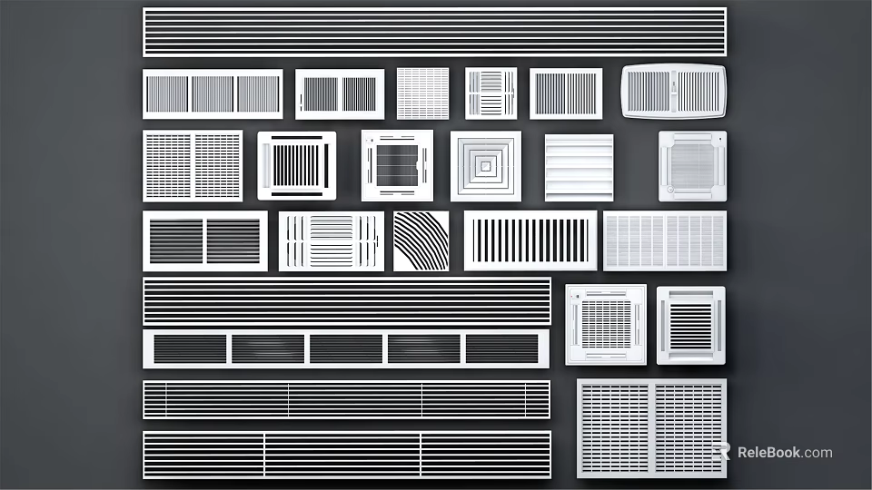 Different Styles of Air Conditioner Vent Grilles for Home Interior Design 3d model 