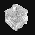 Abstract White Sculpture with Intricate Swirling Textures and Irregular Organic Form on Black Background