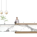 Modern Reception Desk Office Front Desk 3d model