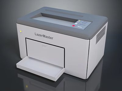 LaserMaster Laser Printer With Light Gray White Body Control Panel And Paper Tray 3d model