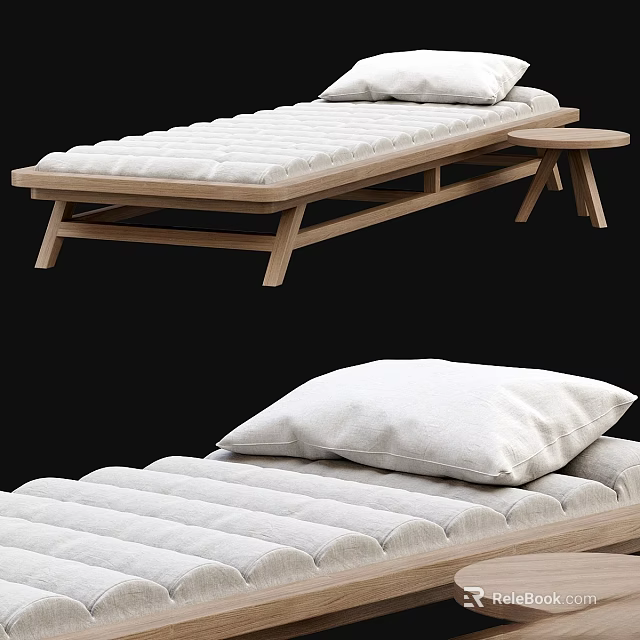 Modern Sofa Bench With Wooden Frame White Upholstered Cushion And Soft Pillows 3d model 