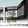 Modern Office Building With Glass Facade Geometric Design And Brown Black White Exteriors