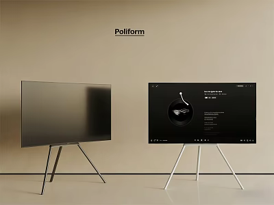 Modern Poliform TVs With Porsche Design Screen And Metal Stands 3d model