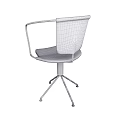 Modern Minimalist Dining Chair With Walnut Wooden Seat And Black Metal Frame Design