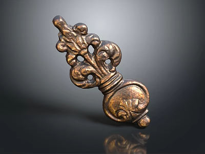 Vintage Brass Home Decor Accessory With Intricate Scroll And Floral Carvings 3d model