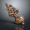 Vintage Brass Home Decor Accessory With Intricate Scroll And Floral Carvings