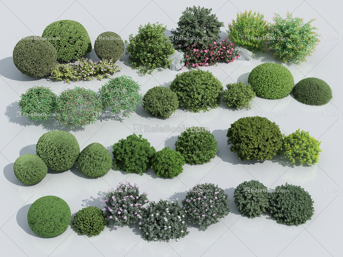 Modern shrub bush ball 3d model