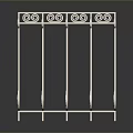 Scenic Landscape Featuring White Wrought Iron Railing With Curved Decorative Designs And Reflections