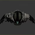 Sci Fi Tactical Character Wearing Camouflage Protective Suit With Helmet And Armor Gear