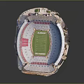 Alabama Crimson Tide Stadium Architecture With Red Seats Green Football Field And White Roof