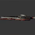 Futuristic Sci-Fi Starship Design With Black And Red Hull And Aerodynamic Structure