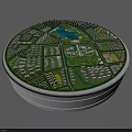 Aerial Planning of Modern City With Green Spaces Lake Buildings and Parks