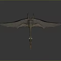 Realistic Pterosaur Flying Reptile With Orange Beak And Spread Wings 3D Rendering