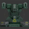 Futuristic Green And Silver Robotic Arm With Mechanical Joints And Reflective Base