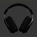 Black And White Computer Headphones With Dotted Earmuffs And RIG Logo