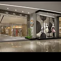 Modern Clothing Store Interior With Hanging Garments Mannequins And Wooden Displays